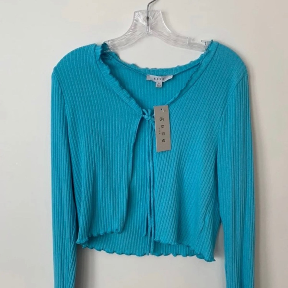 NWT Gazelle Turquoise Crop Sweater Women’s Size M